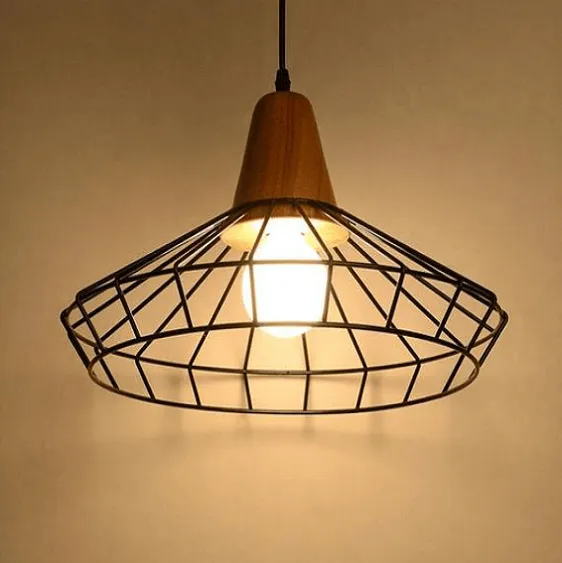 Modern Nordic Wrought Iron Hanging Cage Lamp