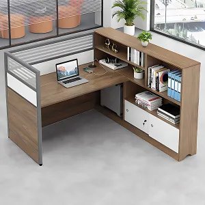 Modern Simple Partitioned Multiperson Staff Desk