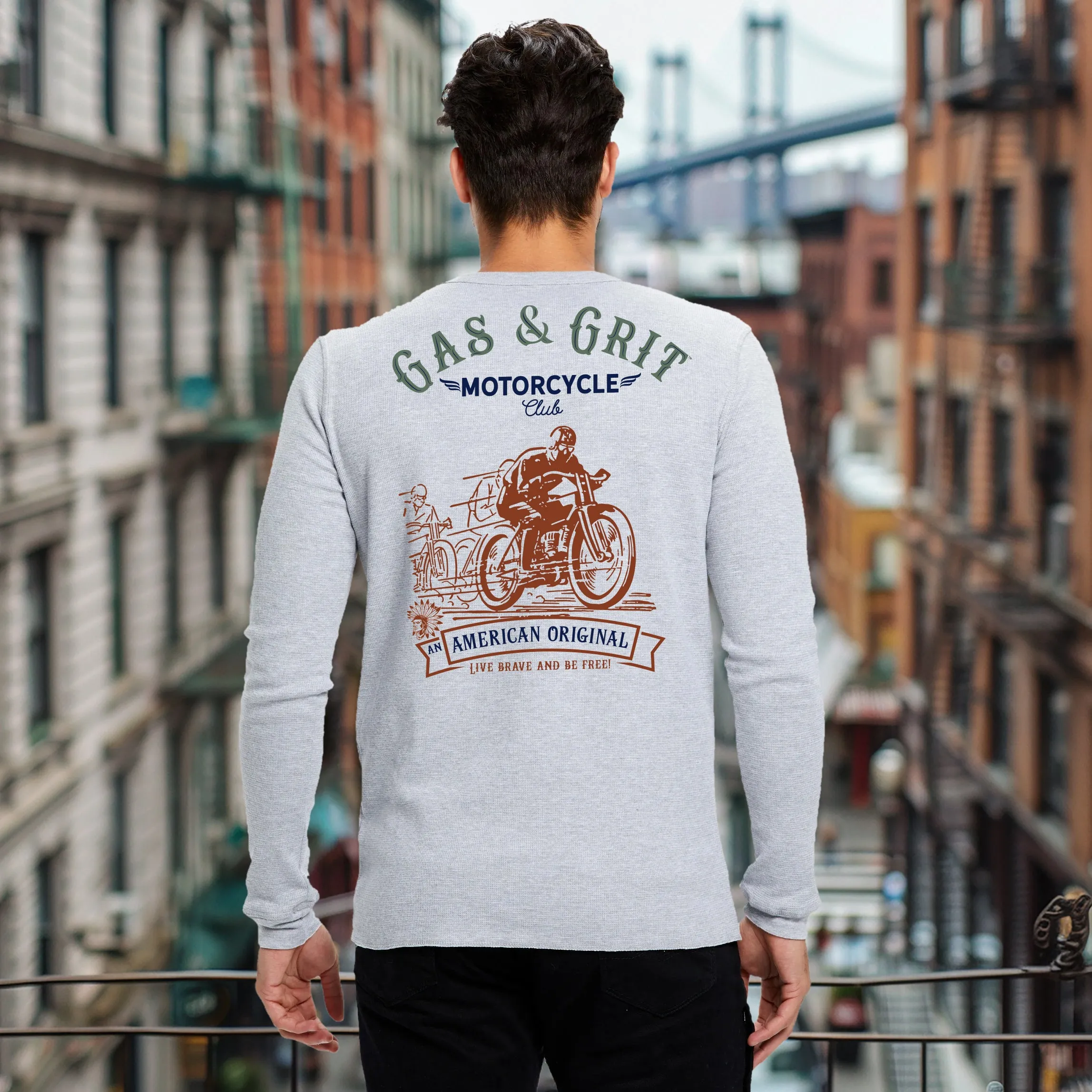 Motorcycle Club Long Sleeve Thermal (Heather Gray)