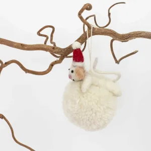 Mouse on Snowball Ornament