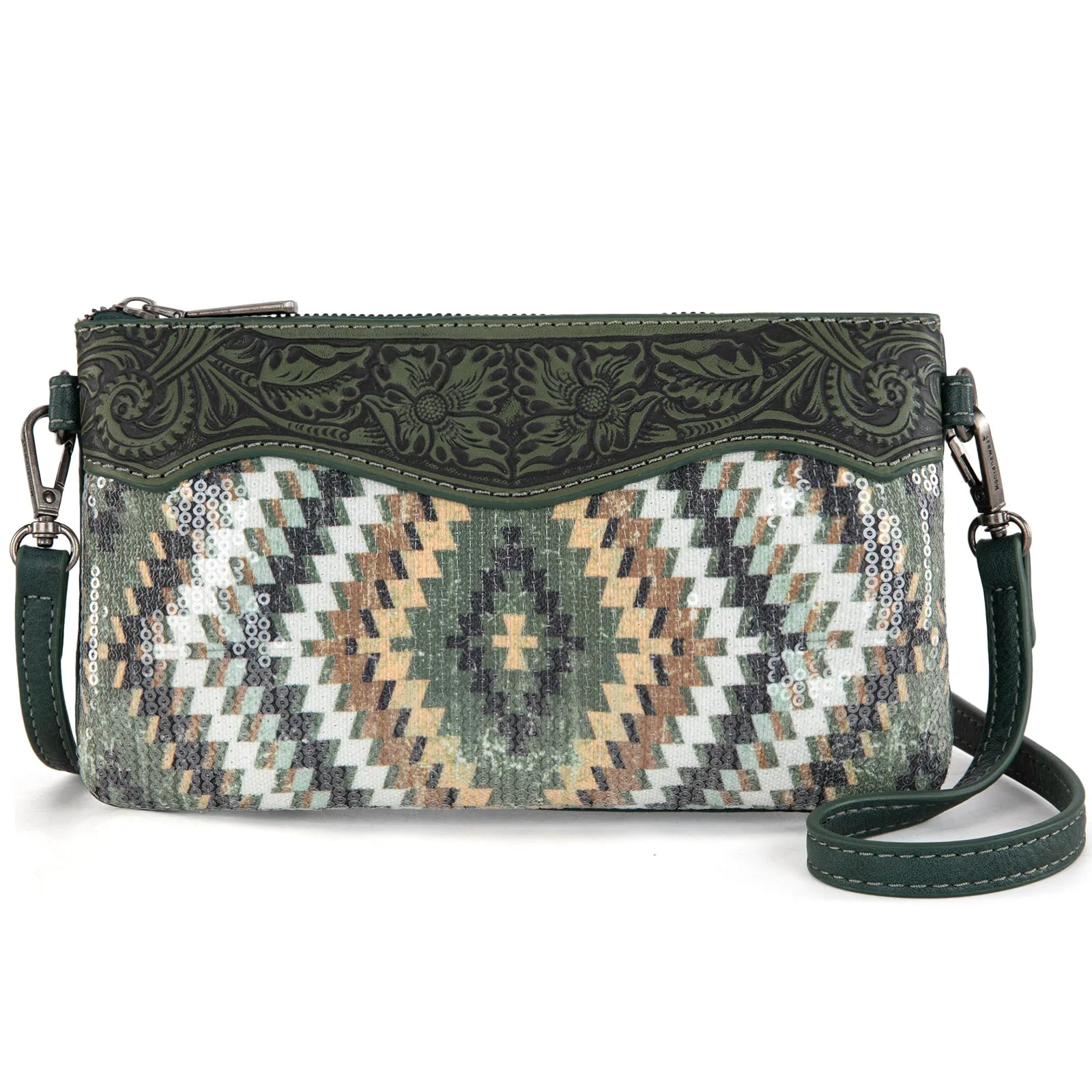 MW1308-181 Montana West Tooled Aztec Collection Crossbody/Clutch