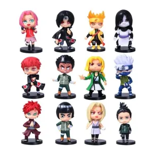 Naruto Anime Figures Set Of 12 | 7- 8 Cm | Tsunade Mightguy Set B |