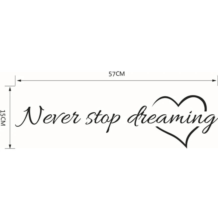 Never Stop Dreaming Removable Wall Art