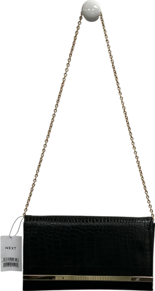 Next Black Clutch Bag With Detachable Body Chain One Size