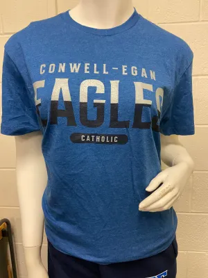 Next Level Heather Blue Tee - Eagles 2 Tone Logo