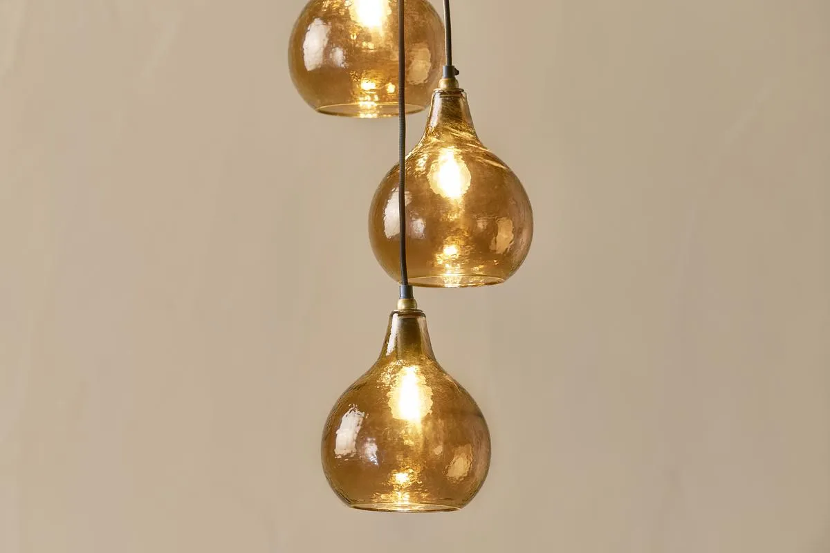 Nkuku Ziva 6 Light Recycled Smoke Brown Glass Cluster Pendant