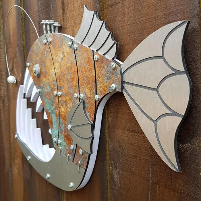 NZ Made Layered Angler Fish Wall Art