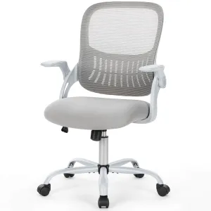 Office Computer Desk Chair-Ergonomic Chair with Wheels, Comfortable Lumbar Support, Comfy Flip-up Arms for Home, Office