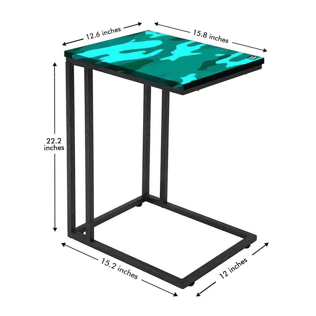 Outdoor C Shaped Table - Army Camouflage Green