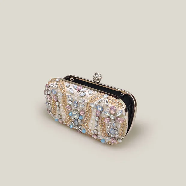 Pastel Rhinestone Banquet High-End Evening Clutch Bag