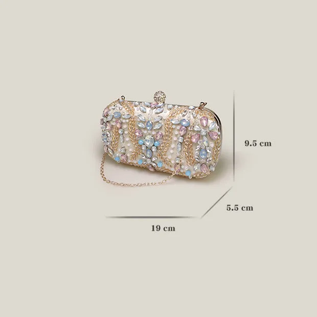 Pastel Rhinestone Banquet High-End Evening Clutch Bag