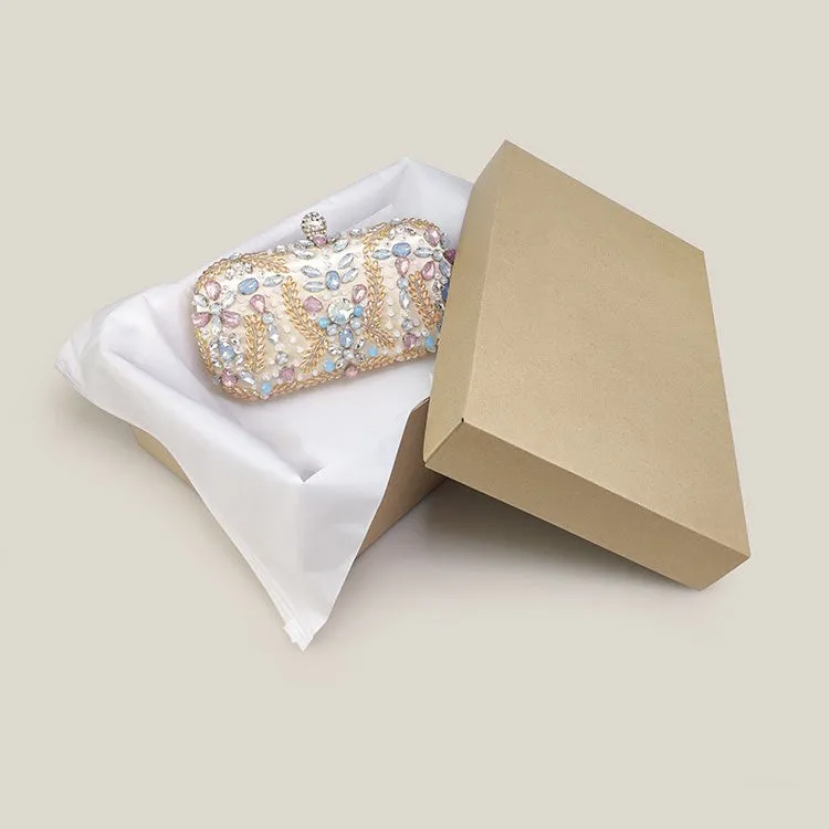 Pastel Rhinestone Banquet High-End Evening Clutch Bag