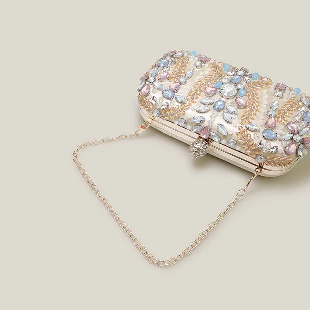 Pastel Rhinestone Banquet High-End Evening Clutch Bag