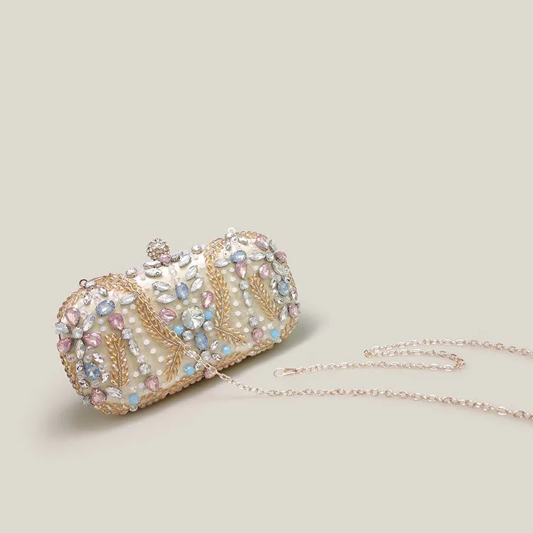 Pastel Rhinestone Banquet High-End Evening Clutch Bag