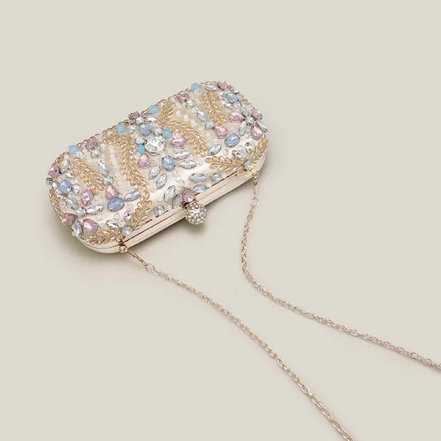 Pastel Rhinestone Banquet High-End Evening Clutch Bag