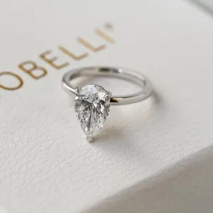 Pear Hidden Halo Ring