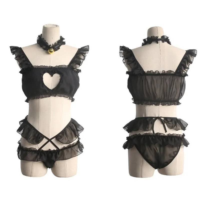 Peekaboo Heart Lingerie Set