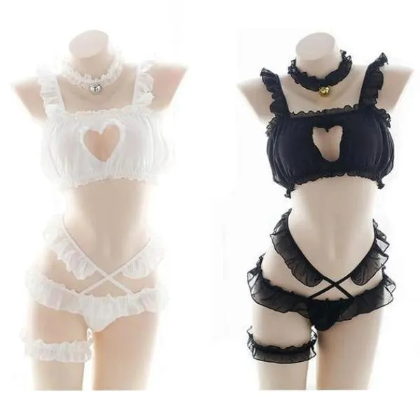 Peekaboo Heart Lingerie Set