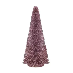 Pink Glittered Christmas Tree Decoration Size 16cmx40cm