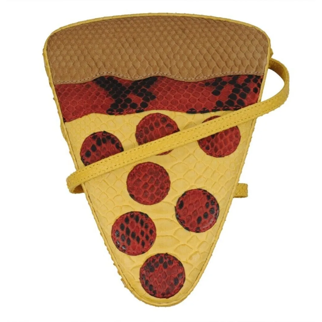 Pizza Slice Python Bag Yellow Red Crossbody Snake Bag