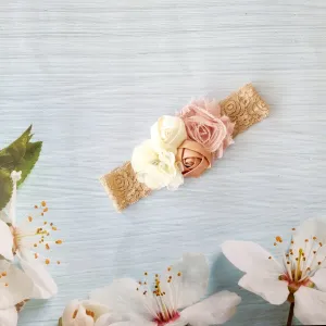 Pretty Gold Flower Baby Head Band