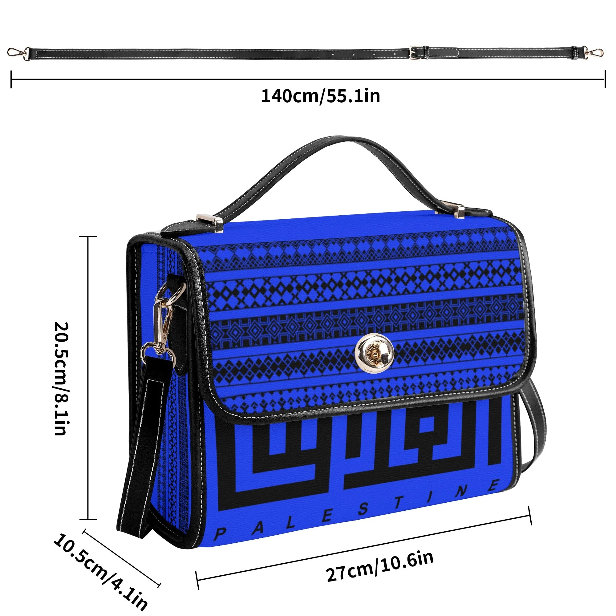 PU Leathe Elegant Blue Velvet Shoulder Bag