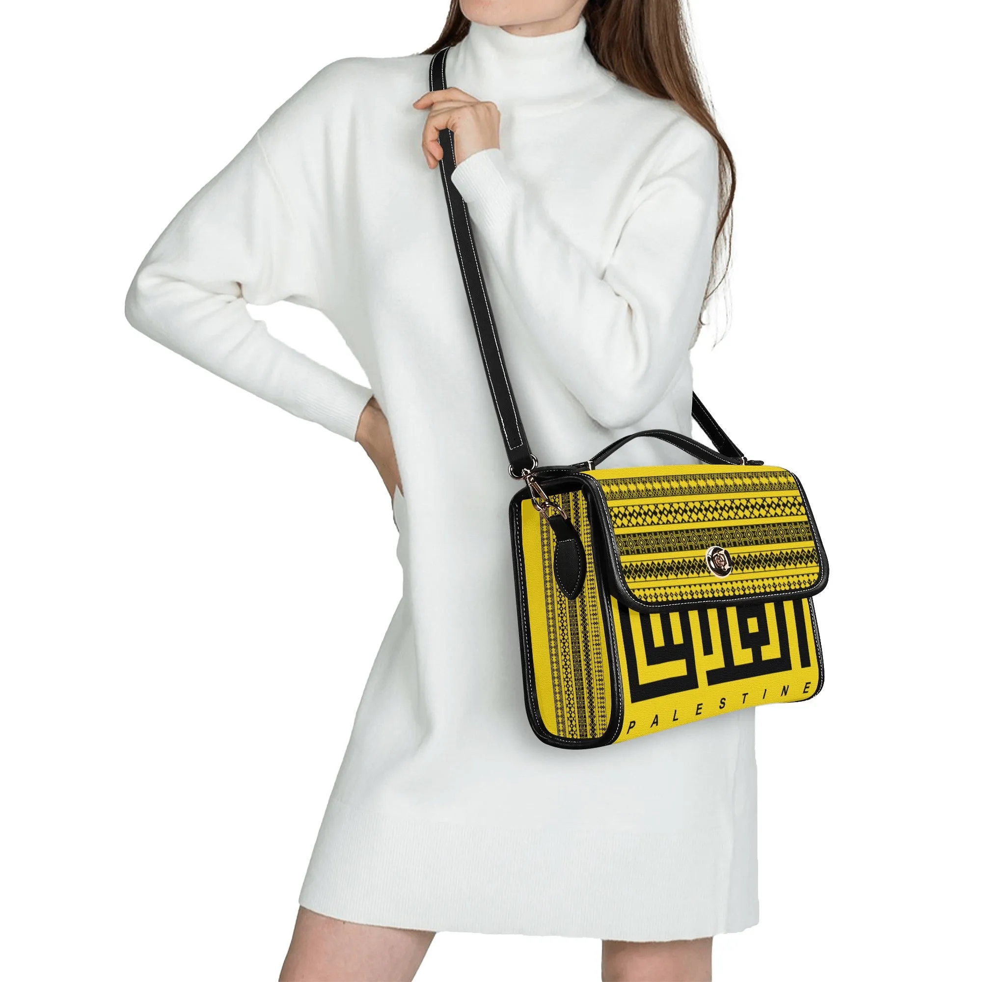 PU Leathe Elegant Yellow Shoulder Bag