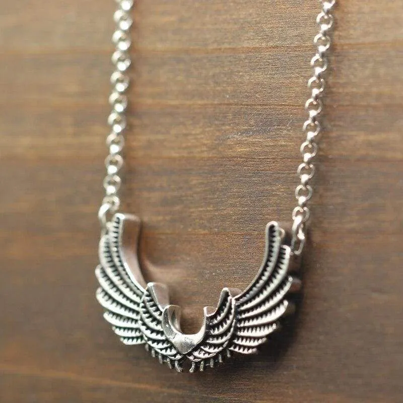 Pure Sterling Silver 925 Angel Wing Choker Necklace Women Oxide Thai Silver Necklace Fashion 925 Short Necklace Free Gift Box