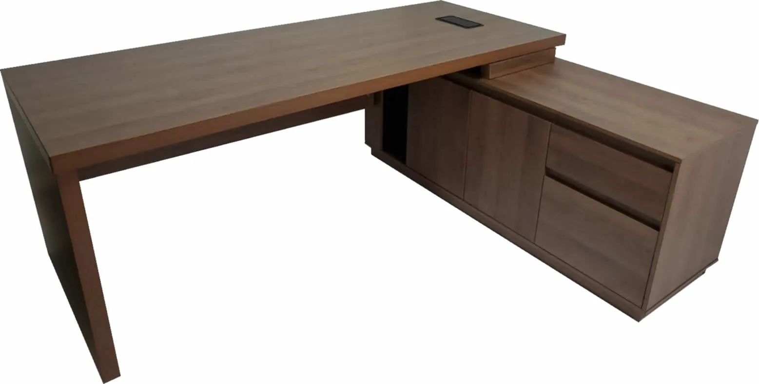 Quality Executive Office Right Hand Corner Desk in Walnut - BG856