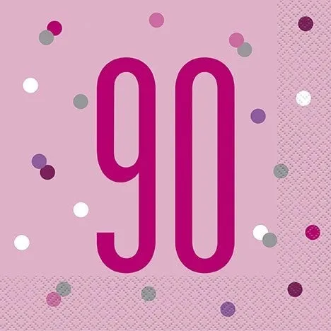 Radiant Birthday Napkins - 90th