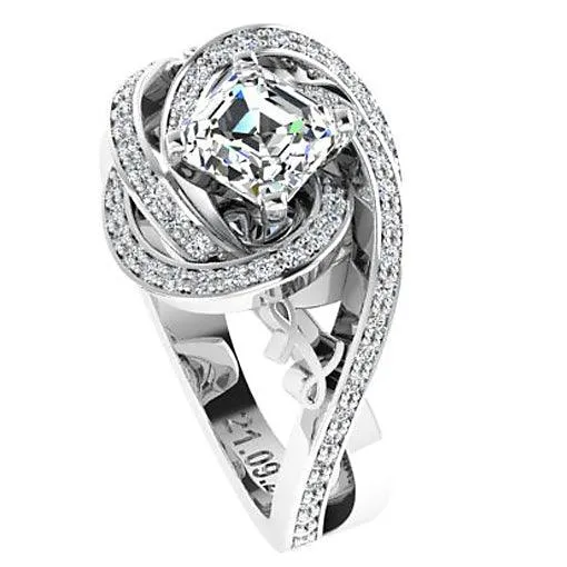 Radiant Diamond Ring White Gold