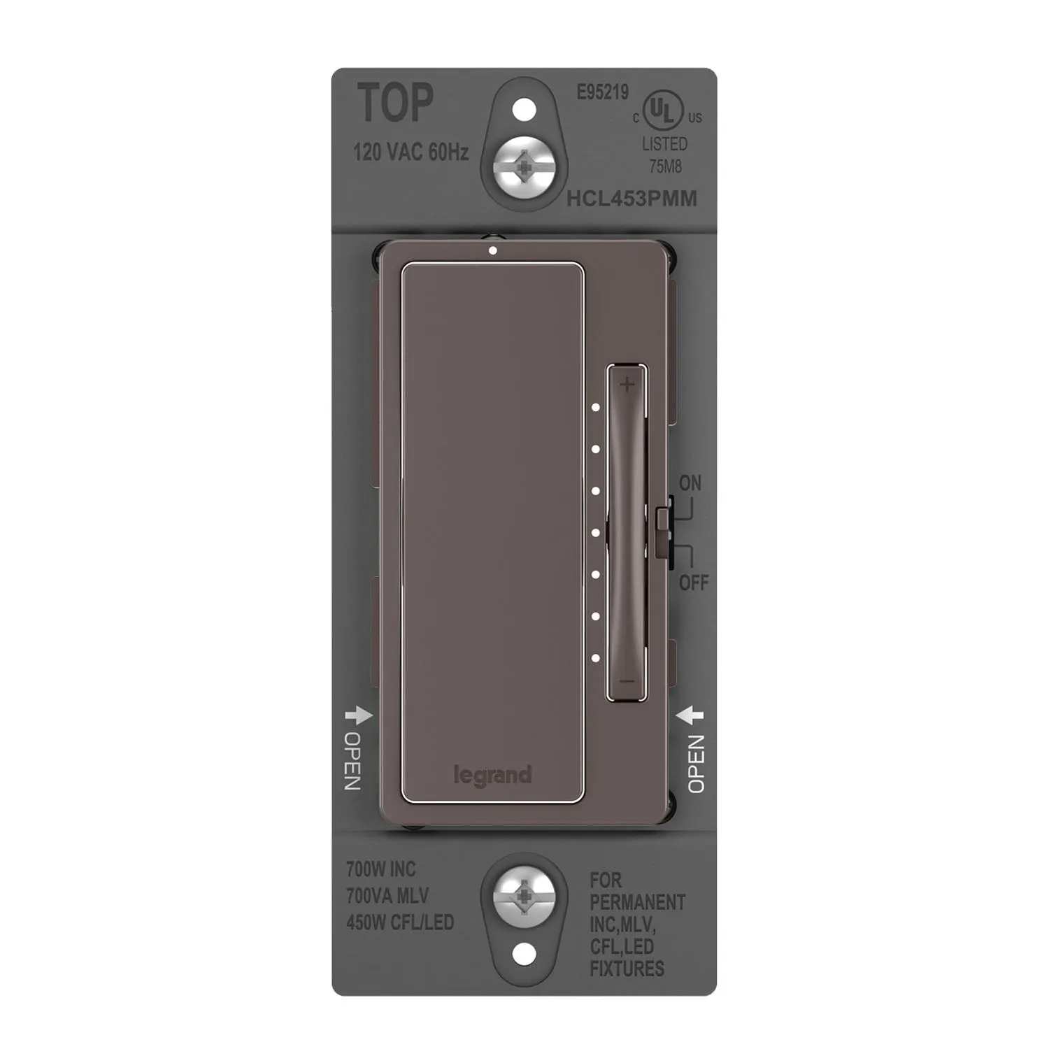 radiant Multi-Location Master Dimmer Switch, 450 Watts LED|MLV, Brown