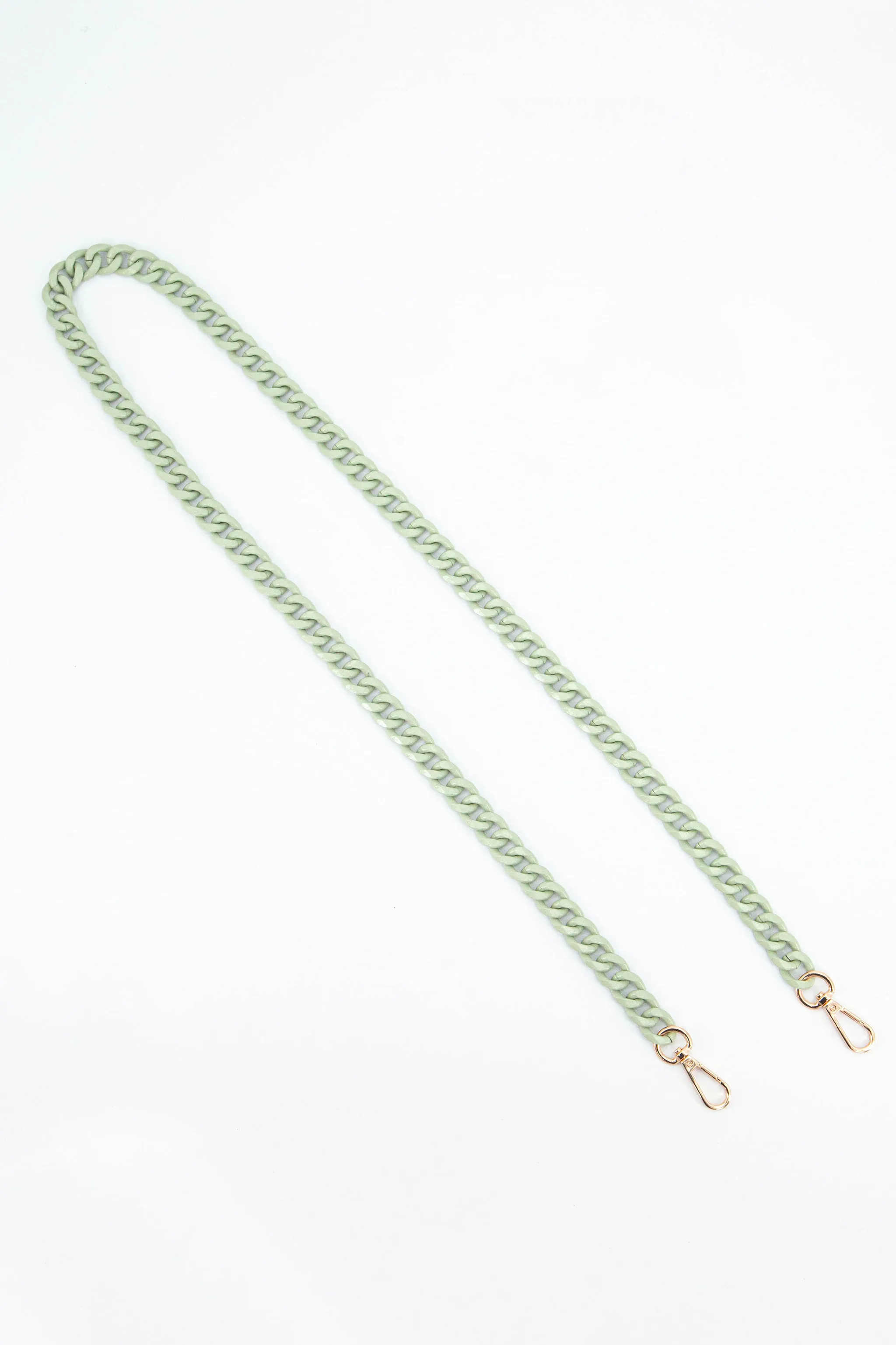 Raye Acrylic Bag Strap - Mint Green, Chain Link