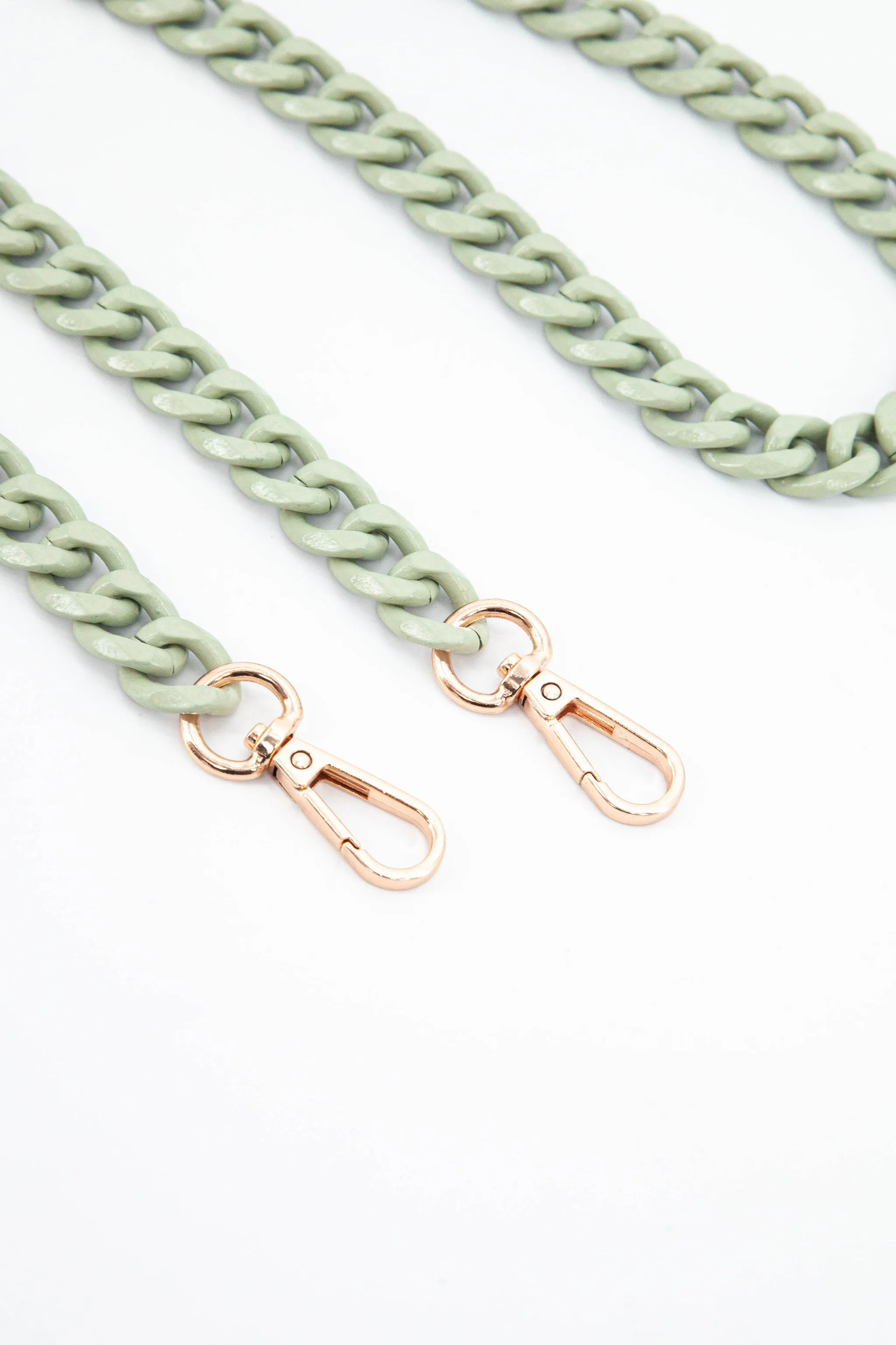 Raye Acrylic Bag Strap - Mint Green, Chain Link