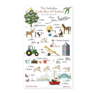 Red Tractor Designs The Australian 12 Days of Christmas Teatowel