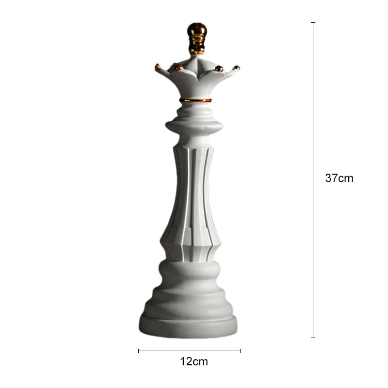 Resin Chess Pieces Sculpture For Aesthetic Interior Room And Home Decor