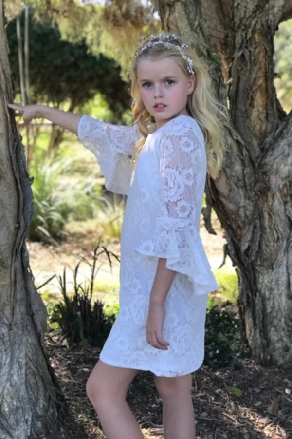 Riley Rose Lace First Communion or Flower Girl Dress - Ivory