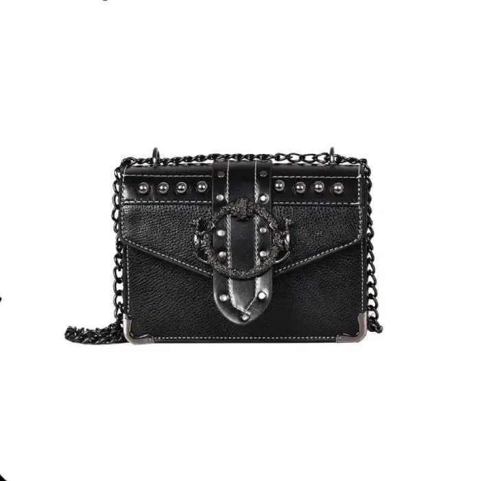 Rivet Lock Chain Shoulder Messenger Bags