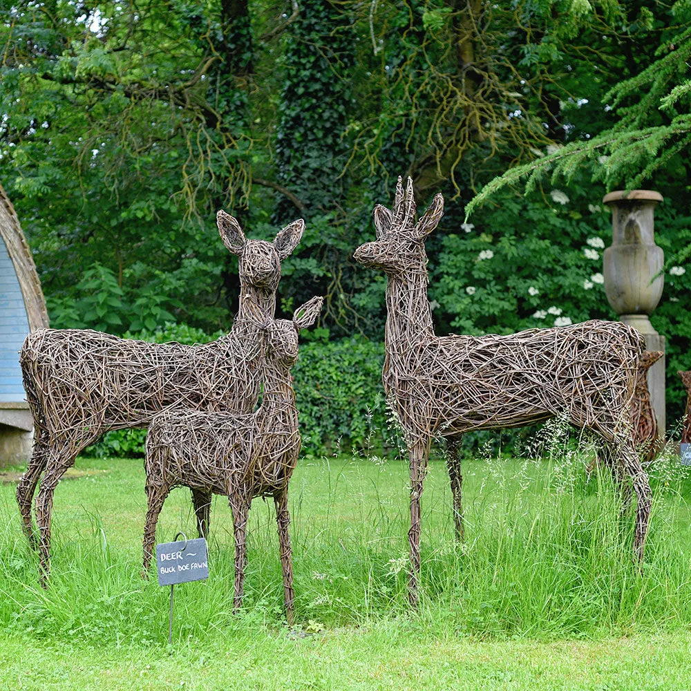 Roebuck Deer Willow Sculpture