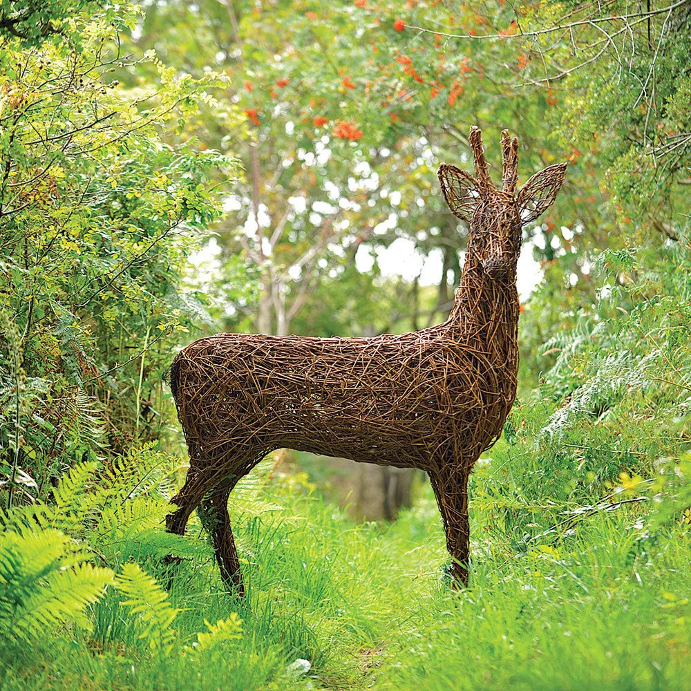 Roebuck Deer Willow Sculpture