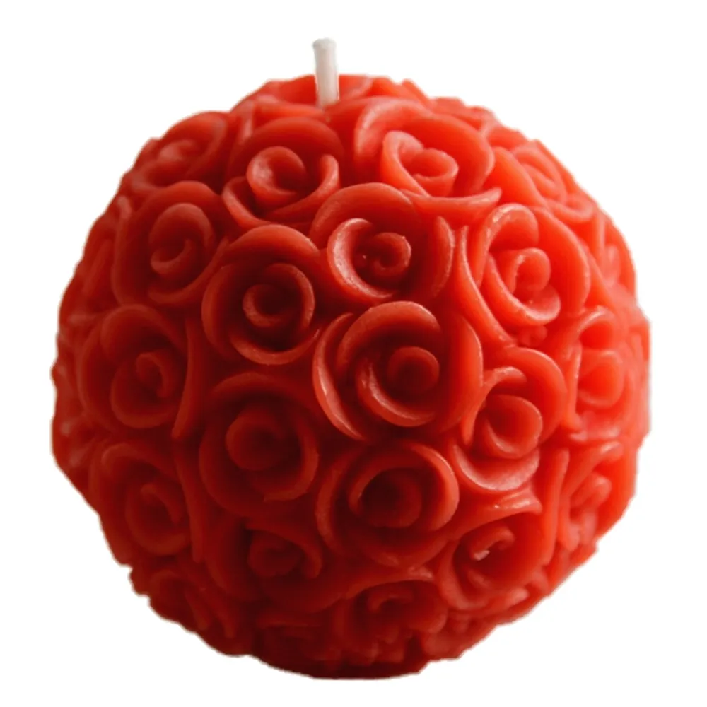 Rose Shaped Scented Ball Candle For Home Decoration Or A Gift