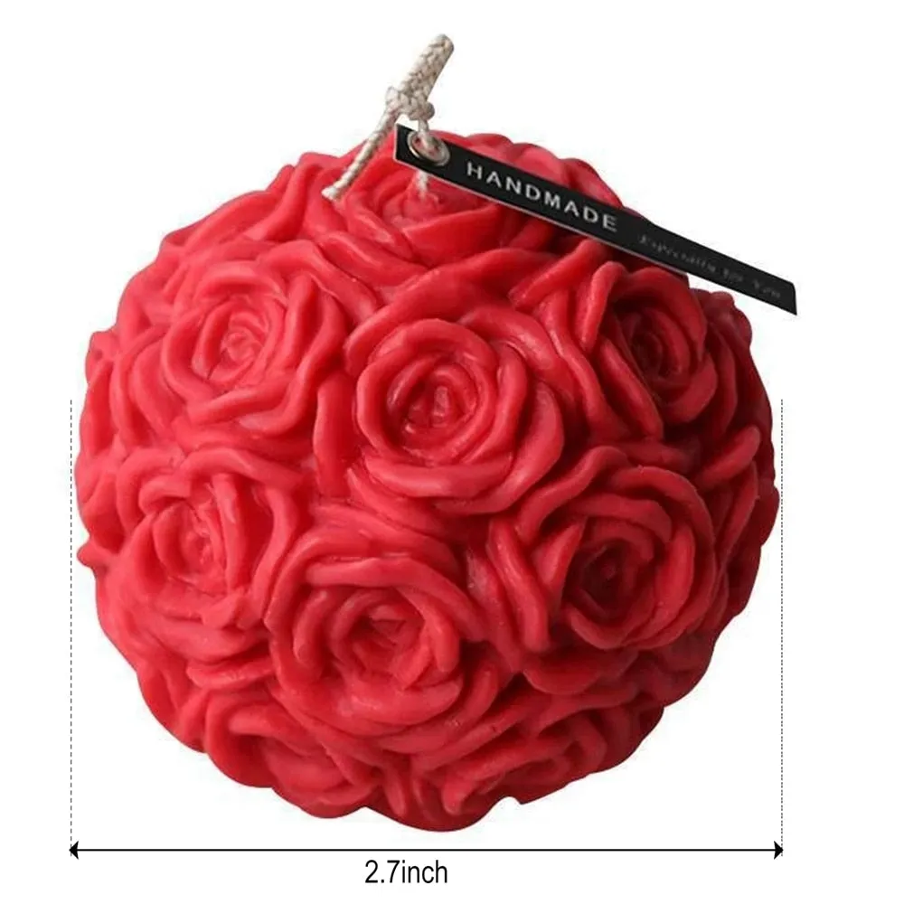 Rose Shaped Scented Ball Candle For Home Decoration Or A Gift