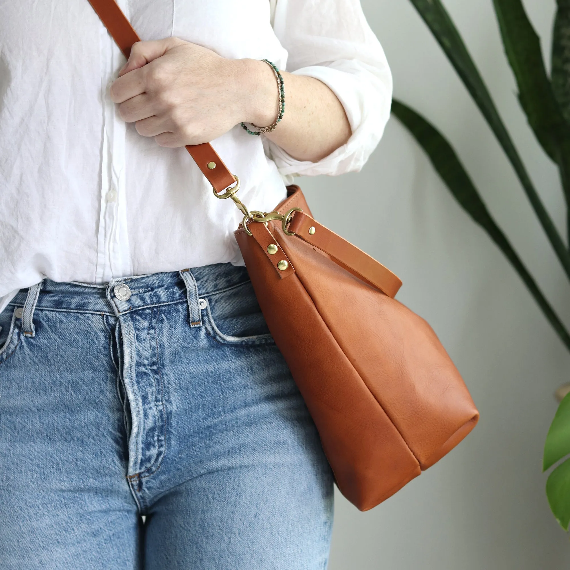 SALE Large Slouchy Hobo Crossbody - Saddle Brown