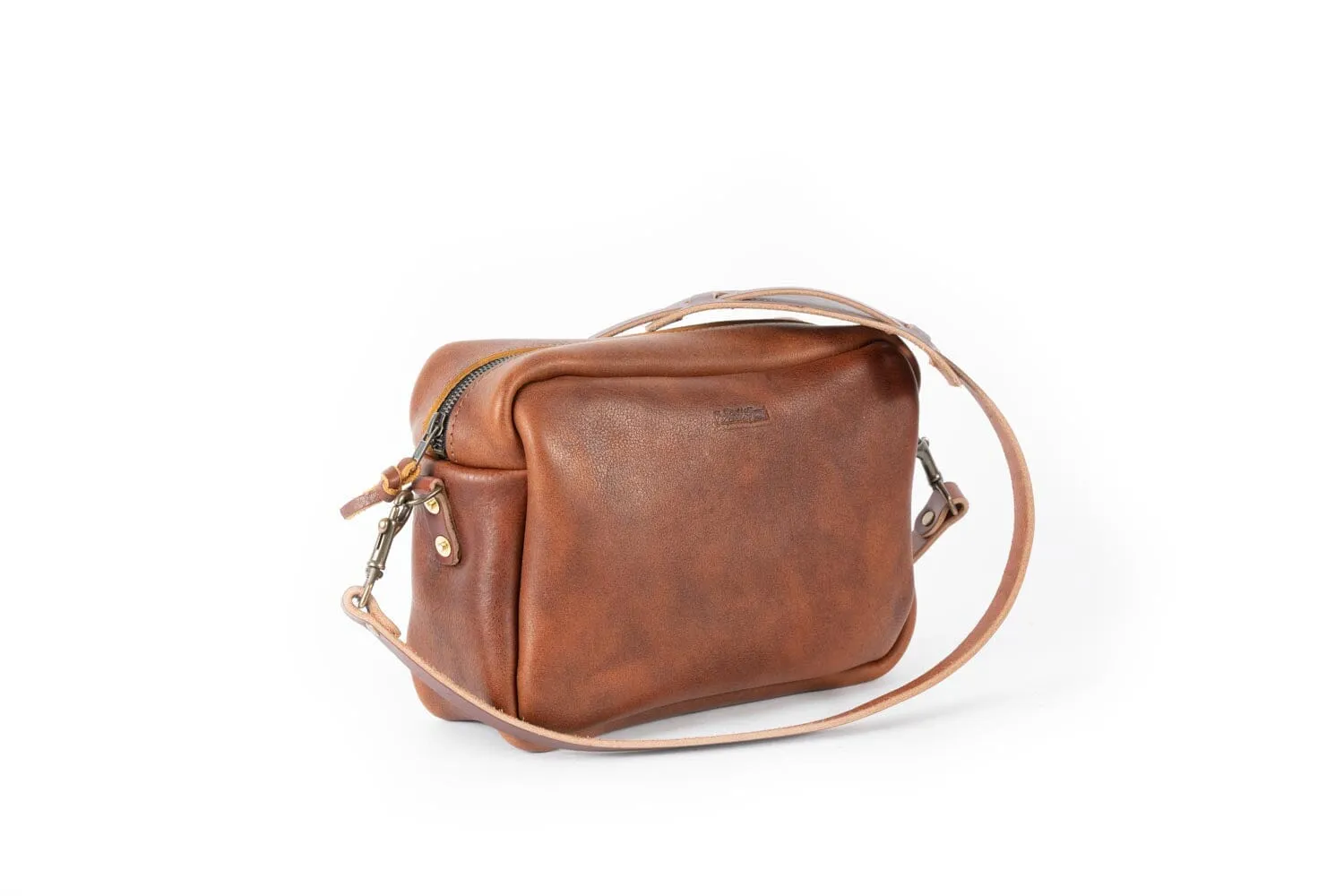 SARAH LEATHER CROSSBODY - MEDIUM - TANGERINE BISON