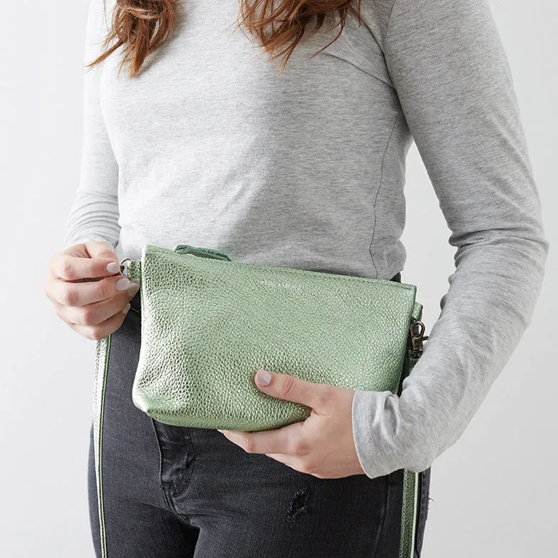 Seagrass Green Leather Crossbody Bag