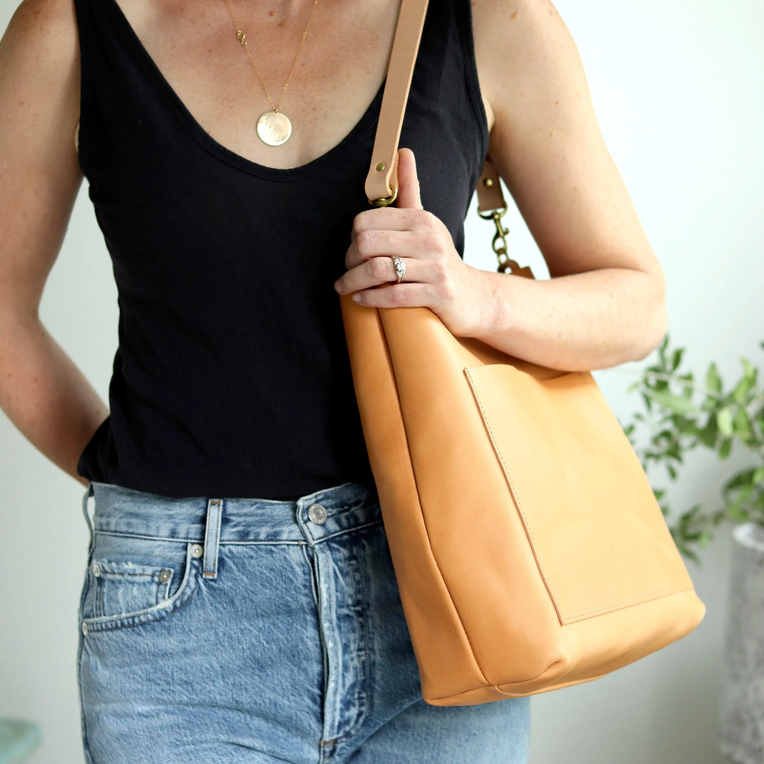 Seconds Sale - Leather Day Bag - Beige