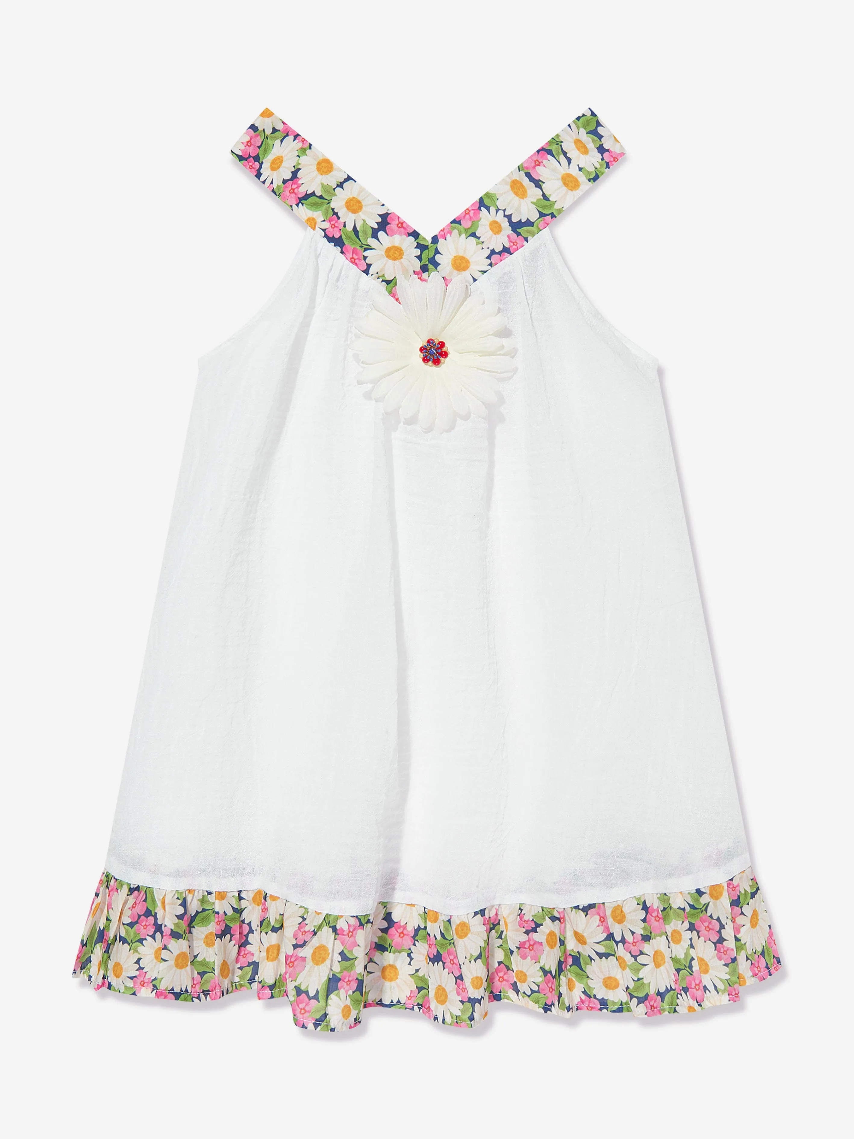 Selini Action Girls Daisy Beach Dress in White