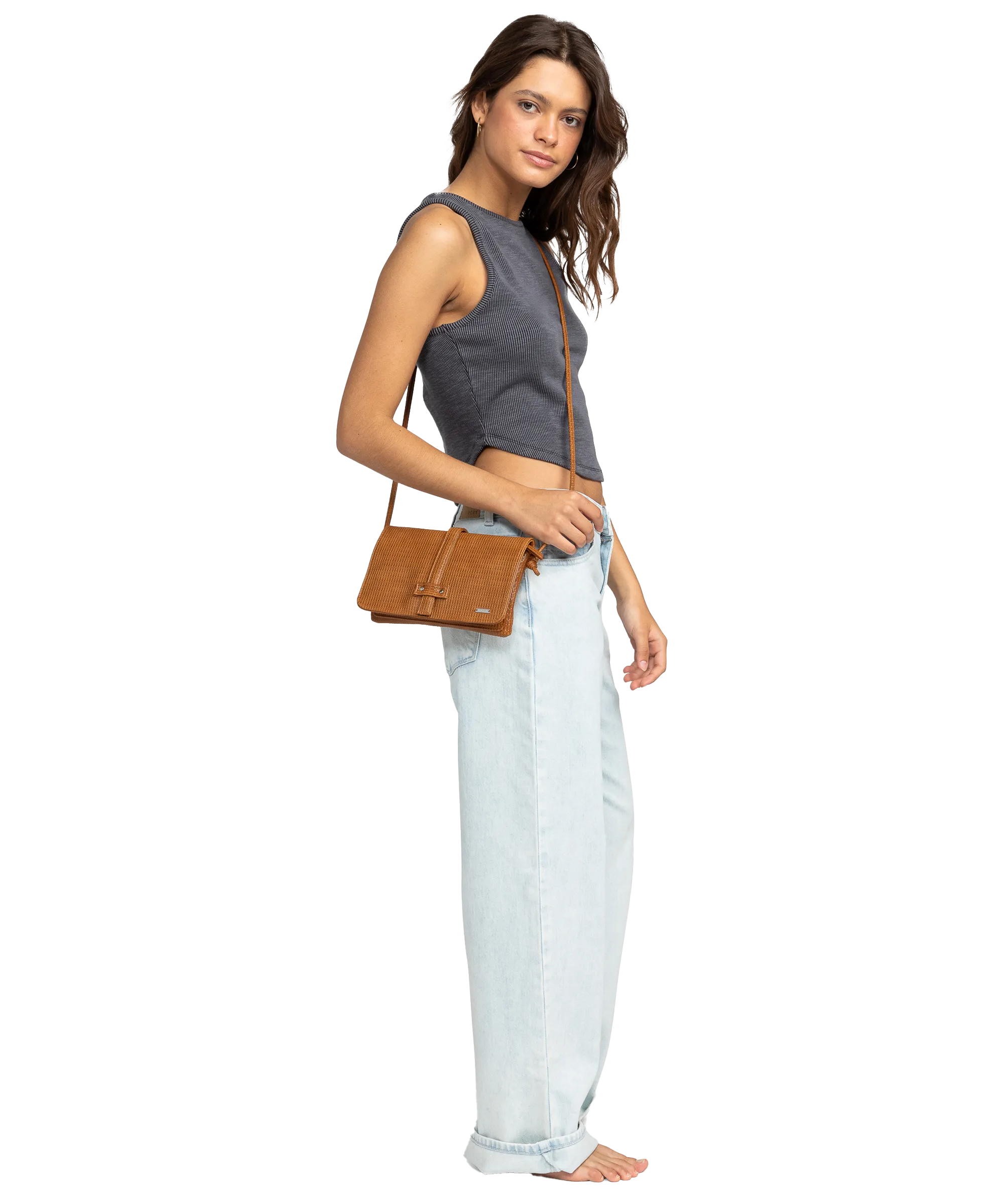 Singing Waves Crossbody Bag in Camel