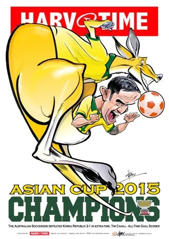 Socceroos 2015 Asian Cup Champions, Harv Time Poster, A-League