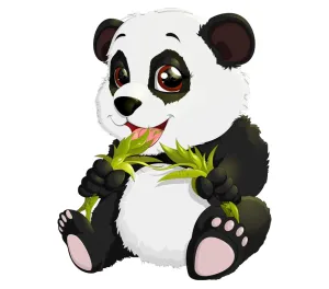 Sticker Hub Cute Panda Decorative Wall Sticker for Living Room, Bedroom, Office, Hall, Home Decor (PVC Vinyl, 45 X 35 cm, Multicolour) BS996